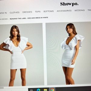 Showpo size 4 mini white dress